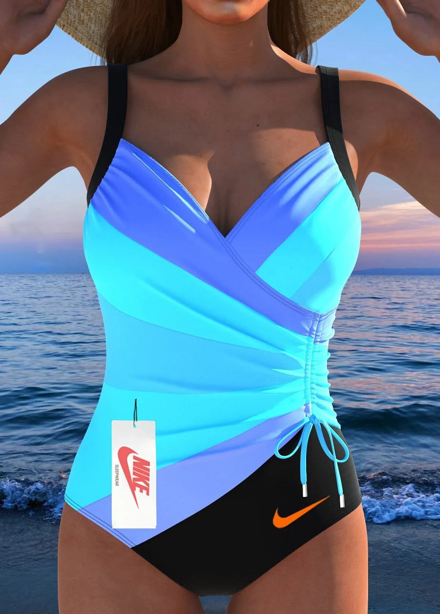 Nowy jednoczęściowy kostium kąpielowy z nadrukiem tie-dye dla kobiet